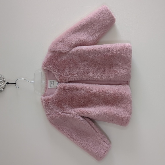 EUC Toddler Girls Pink Faux Fur Jacket (Size 4T) - Picture 1 of 5